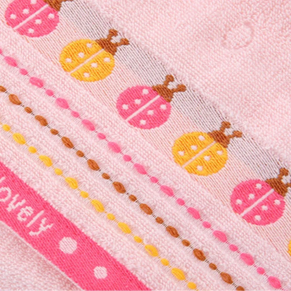 JJYY New 25x50cm Cute Baby Shower Cotton Towel Cotton Jacquard Pattern Cartoon Children Small Soft Face Towel 2 Styles