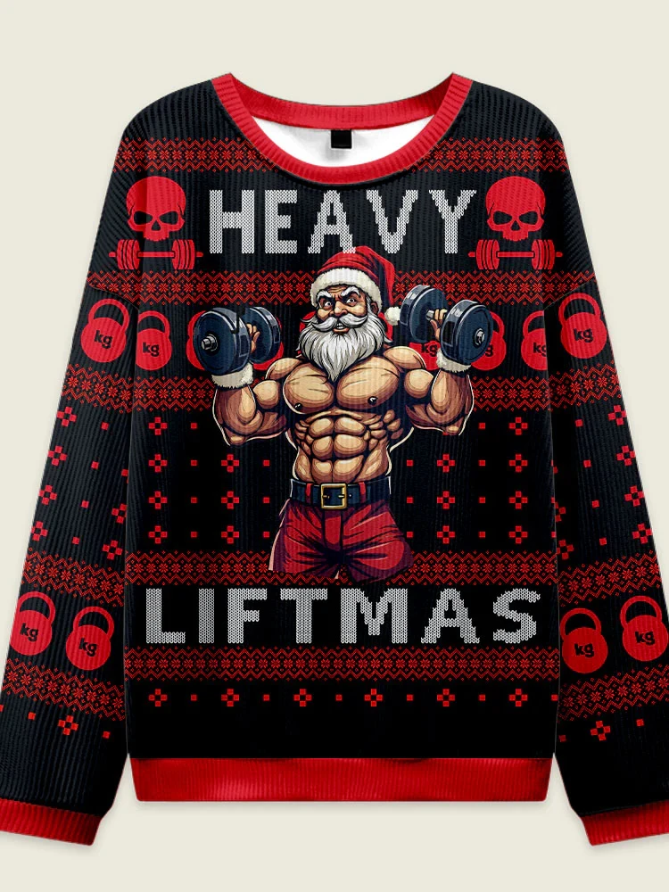 

Новые рождественские свитера с 3D принтом Muscle Santa Ugly, забавные спортивные костюмы унисекс с рисунком Санта-Клауса для фитнеса, праздничный рождественский свитшот