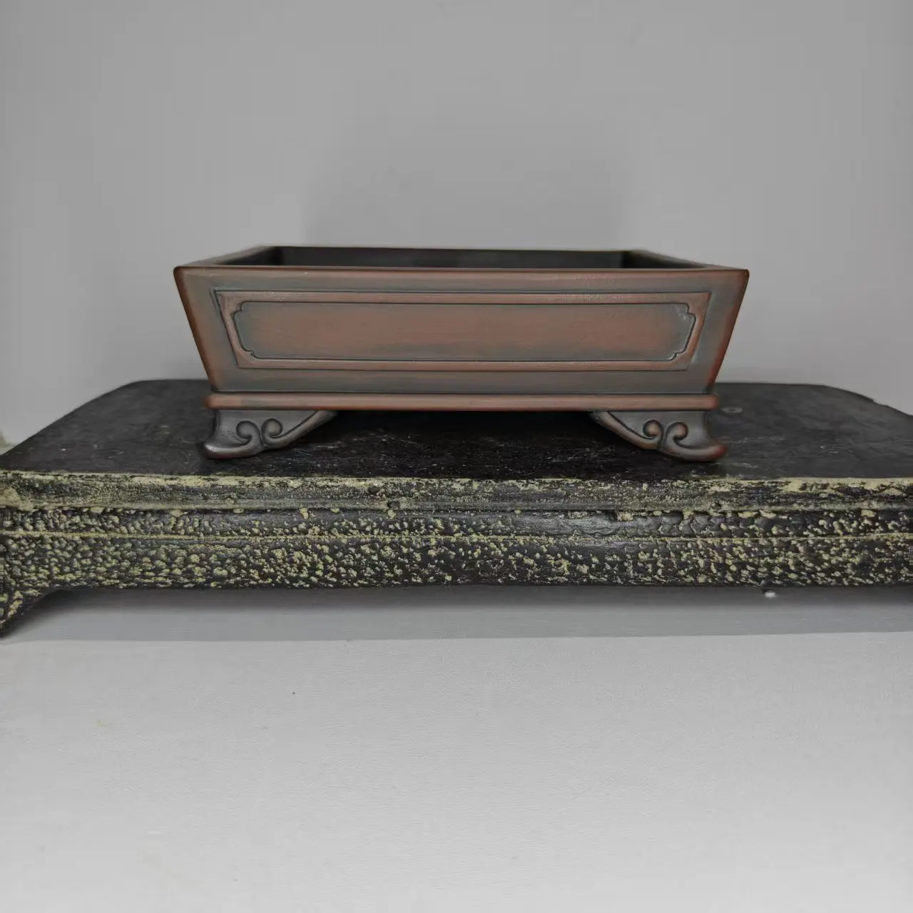 2026 New Popular High Quality Rectangle Unglazed Yixing Purple Sand Bonsai Pot