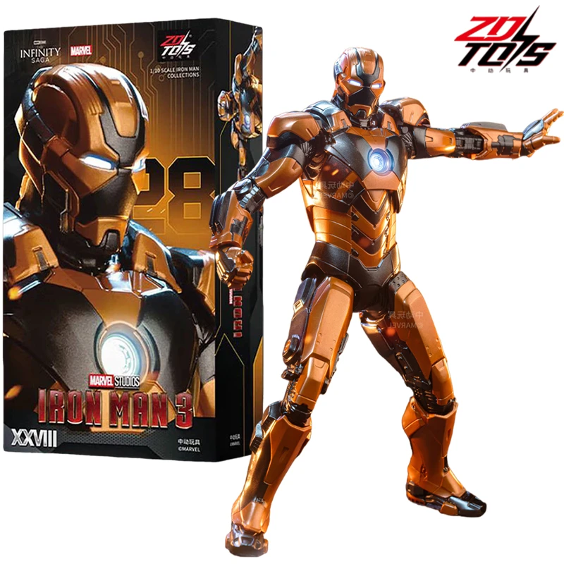 

1/10 Original ZDTDS Toys Iron Man MK28 Jack Tony Stark Collection Joint Movable Model Action Figure Desktop Ornament Toys Gifts