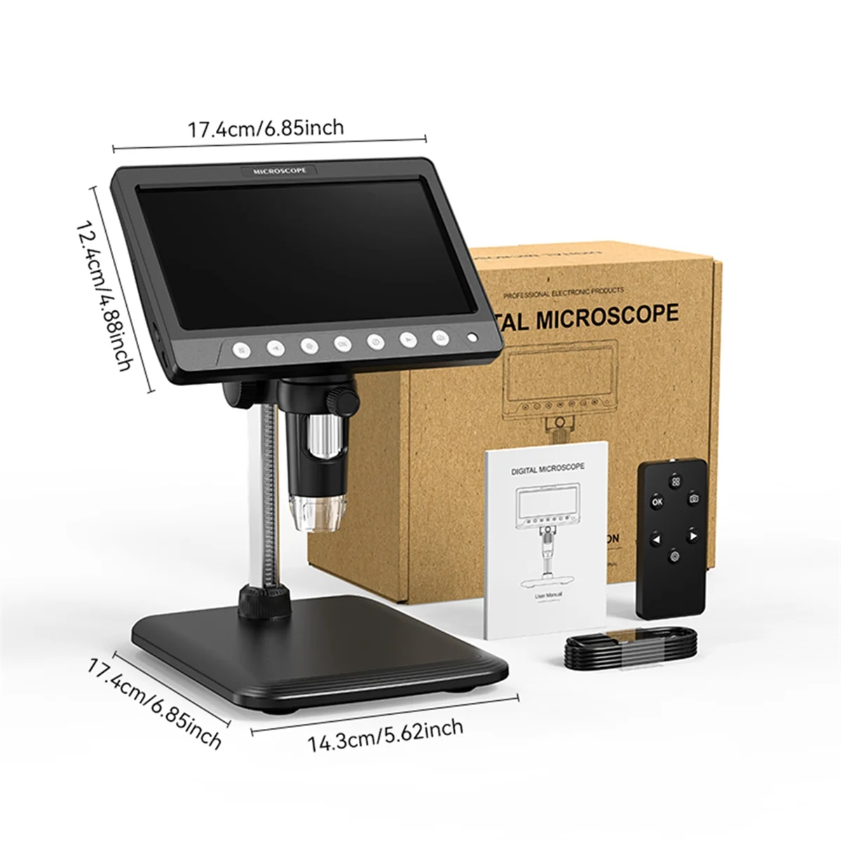 CLCUV IPS Digital Coin Microscope 5MP 1200X Ultra-Precise Focusing Camera 1080P Video Microscope 8 LED Lights for Coin Circuit