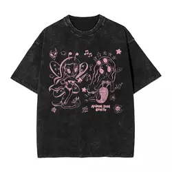 Sirena Karol G Music Pink Washed T Shirts Streetwear Hip Hop Cool T-Shirts Tee Shirt Men Women 100% Cotton Harajuku Summer