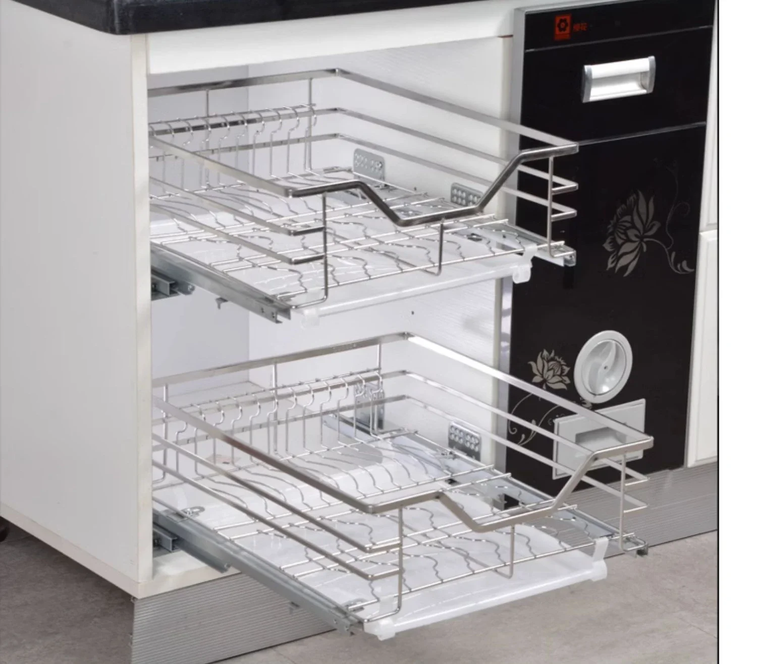 Deepen 47 cabinets, kitchen dishes, basket, 304 stainless steel drawer, bowl rack, small basket, 400 cabinet body