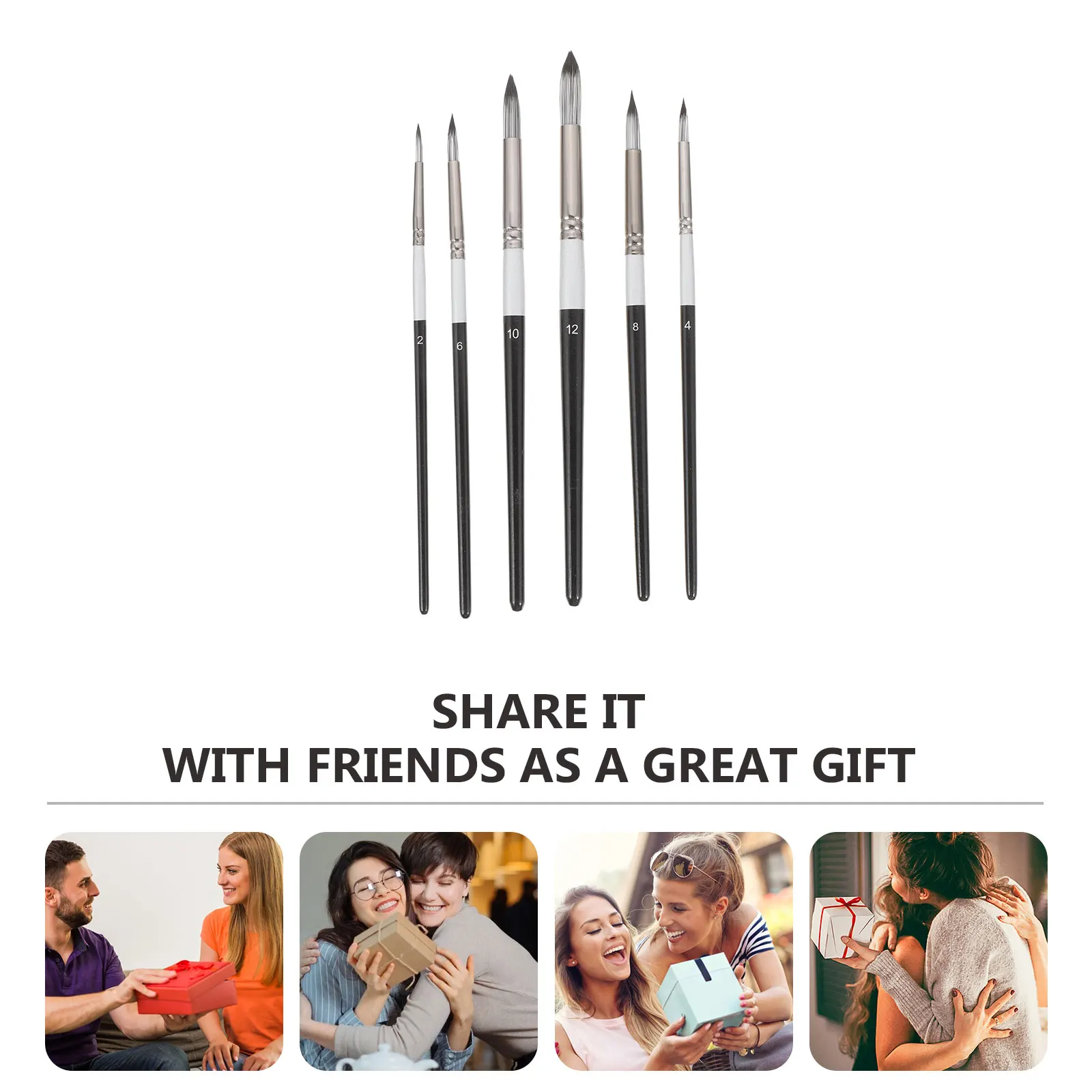 

6Pcs Painting Brush Set Oil Acrylic Watercolor Artist Paintbrushes Multipurpose for Professional Beginners Drawing Supplies