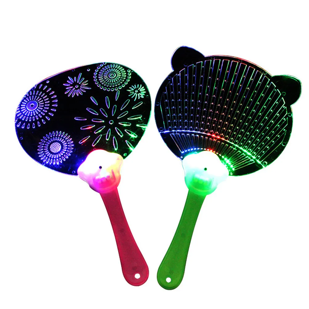 

6 Pcs Kids Toys Luminous LED Fan Craft Ornament Holographic Hand Held Fans Flashing