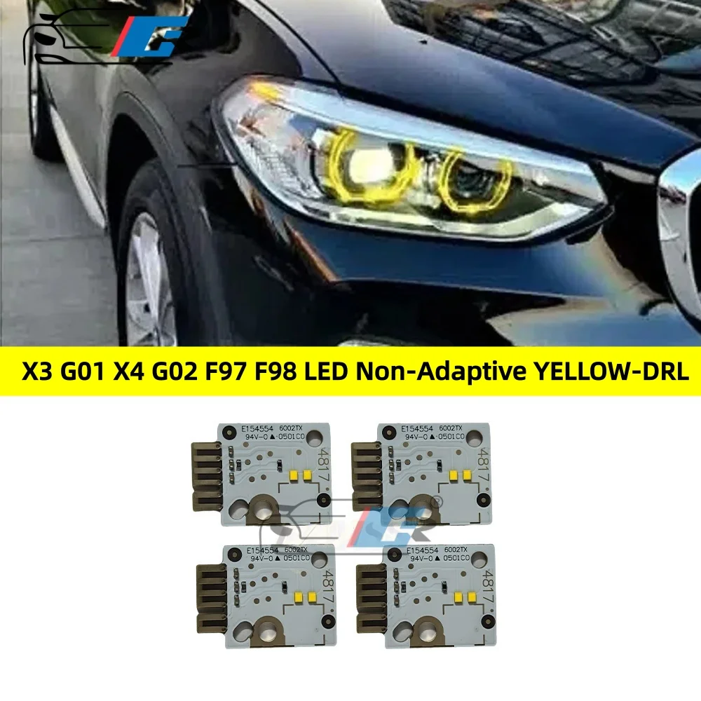 لوحات عين الملاك الأصفر DRL لـ 2019 2020 2021 BMW X4 G02 X3 G01 F97 F98 LED وحدة إضاءة نهارية غير قابلة للتكيف #2