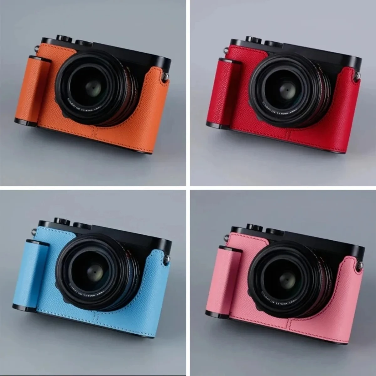 Kameratasche aus echtem Leder für Leica Q Q2 QP Typ116, Handgriff-Schutzhülle, Box-Basis, handgefertigte Foto-Box aus Rindsleder