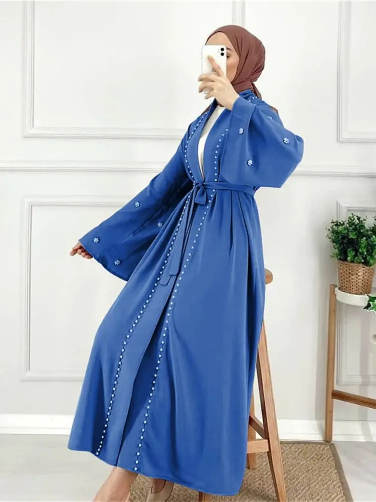 Kimono musulmán abierto de Ramadán para mujer, Abaya de Dubái, Turquía, Islam, árabe, Hijab, Kebaya