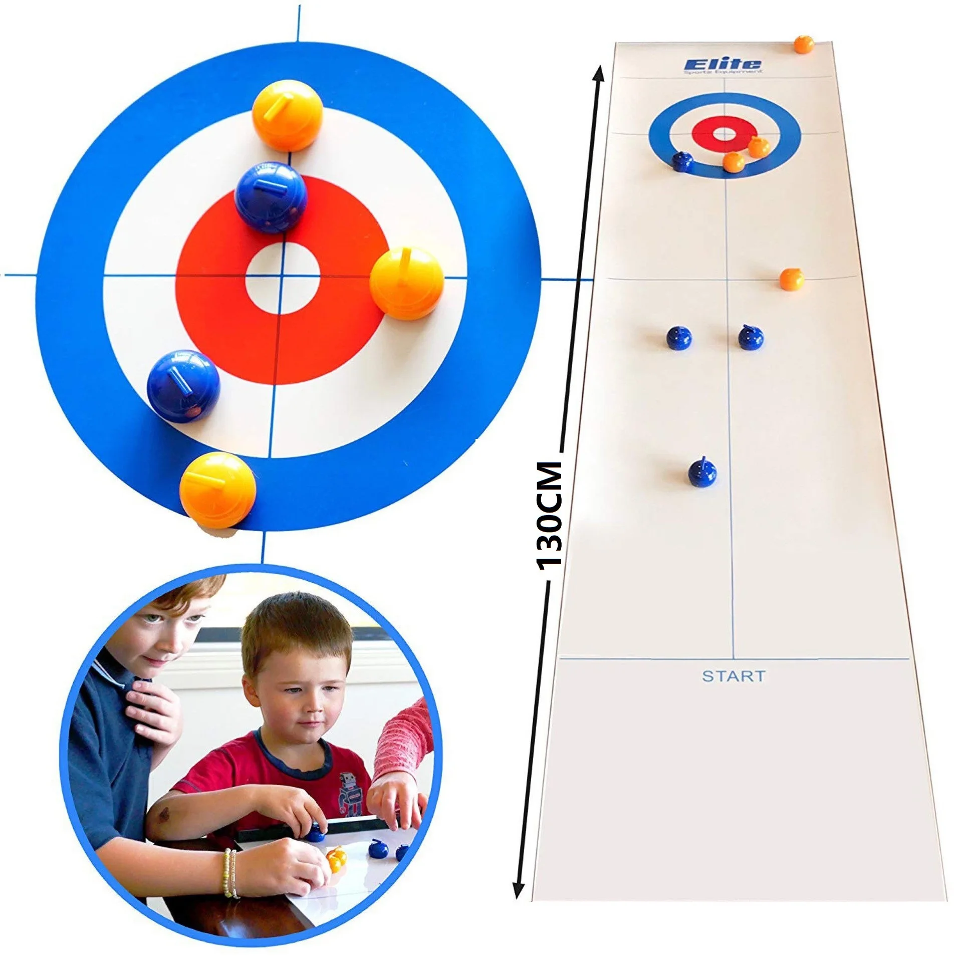 Foldable Tabletop Curling Game — 2-Player Competitive Curling Set — Indoor Casual Party Game (Random Color)