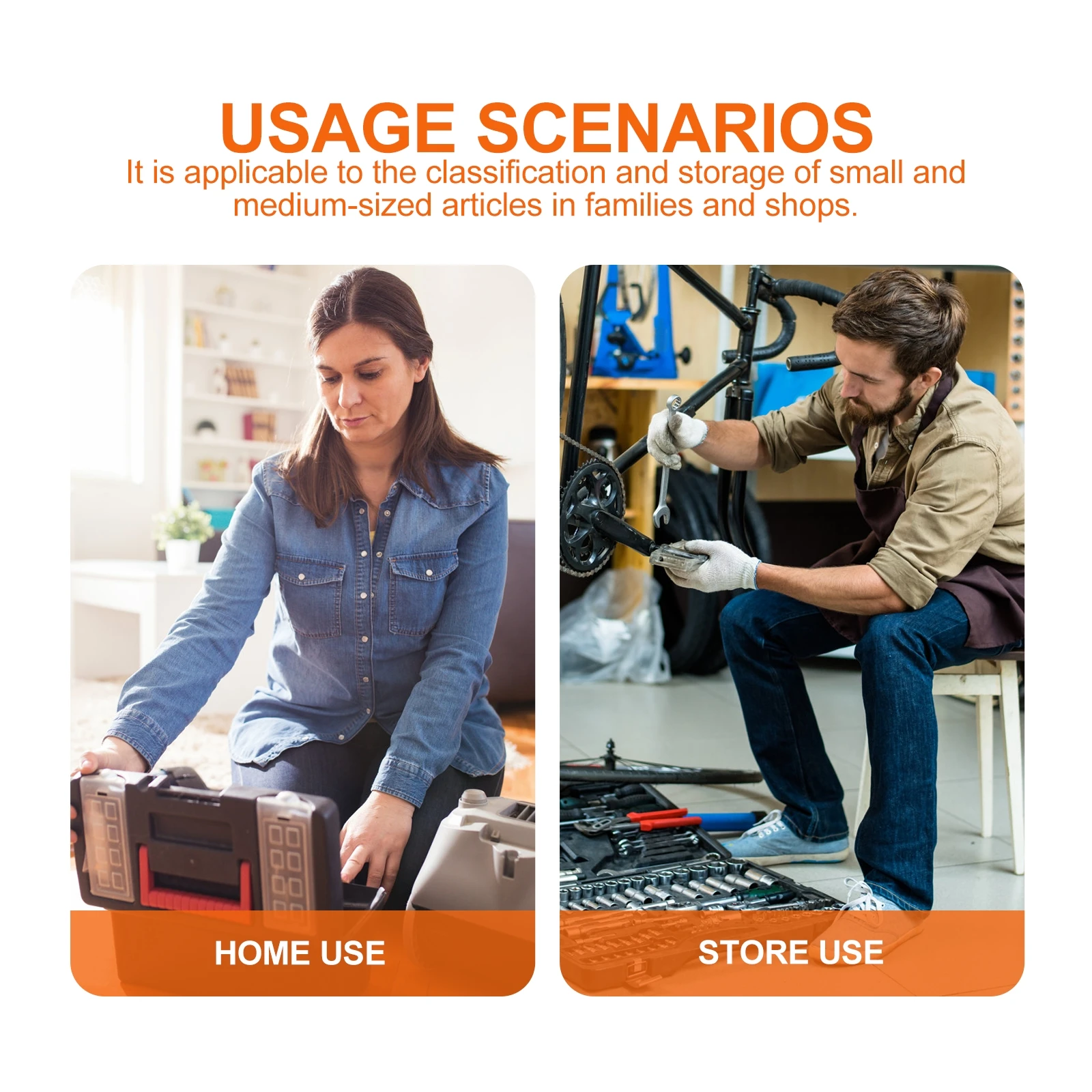 

Tool Box Storage Containers Small Bins Removable Partition Durable Craftsmanship Stiffener Inclined Container Solution