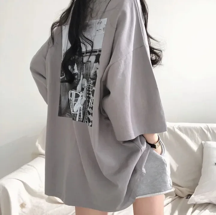 2024 corea Fashion Pullover Gothic Streetwear Y2k Harajuku Cartoon Tshirt donna oversize Vintage manica corta estate coreana