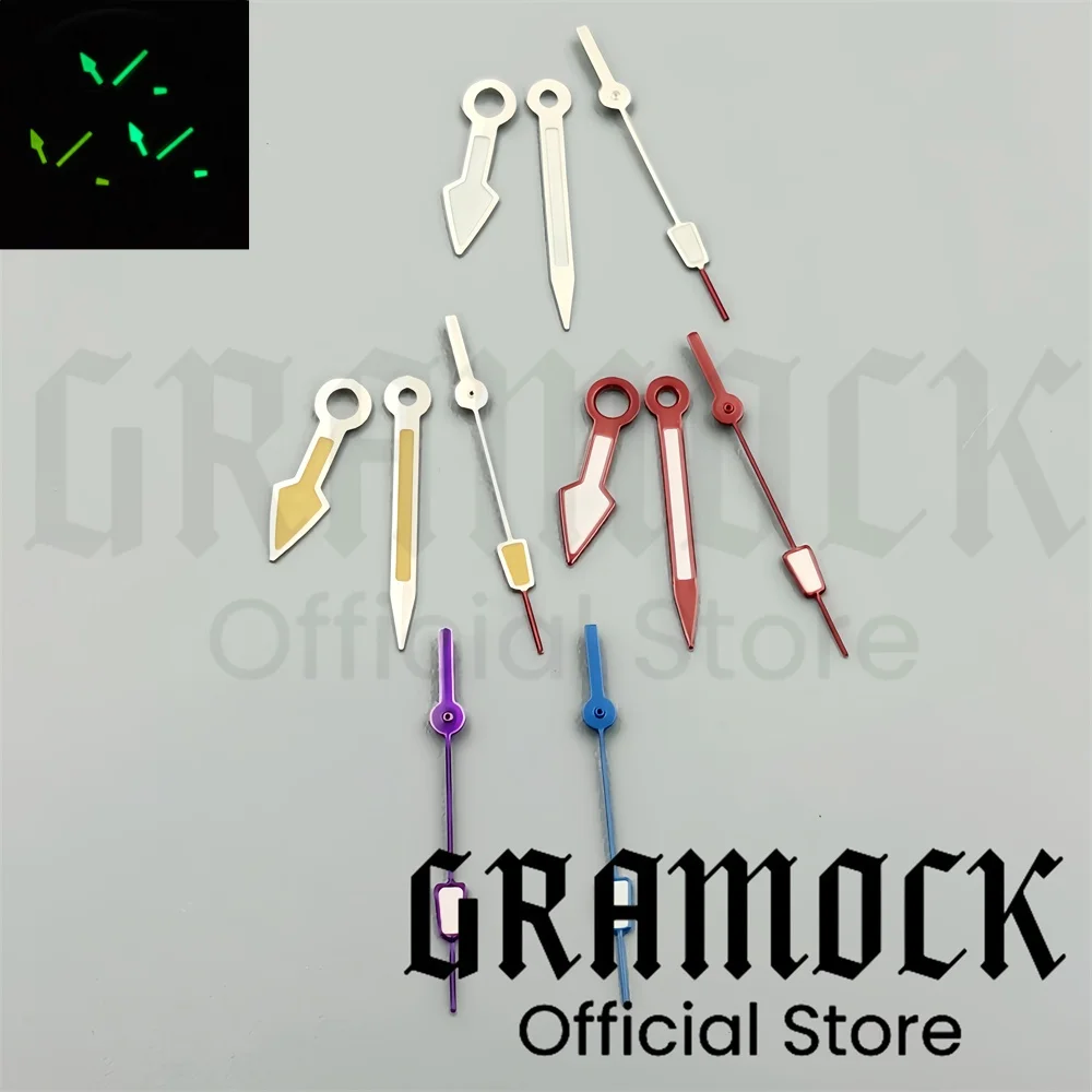 Gramock  Red Blue White Purple Watch Hands Hands Green Luminous  Fit NH35 NH36 NH38 NH39 NH70 NH71 NH72 ETA2824 PT5000 Movement