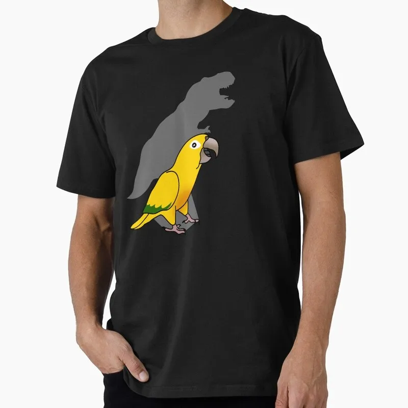 Golden conure Funny Cockatiel Gift T-shirt Birds T-Rex Shadow Graphic Clothes All Size Tops Unisex Tee S-6XL