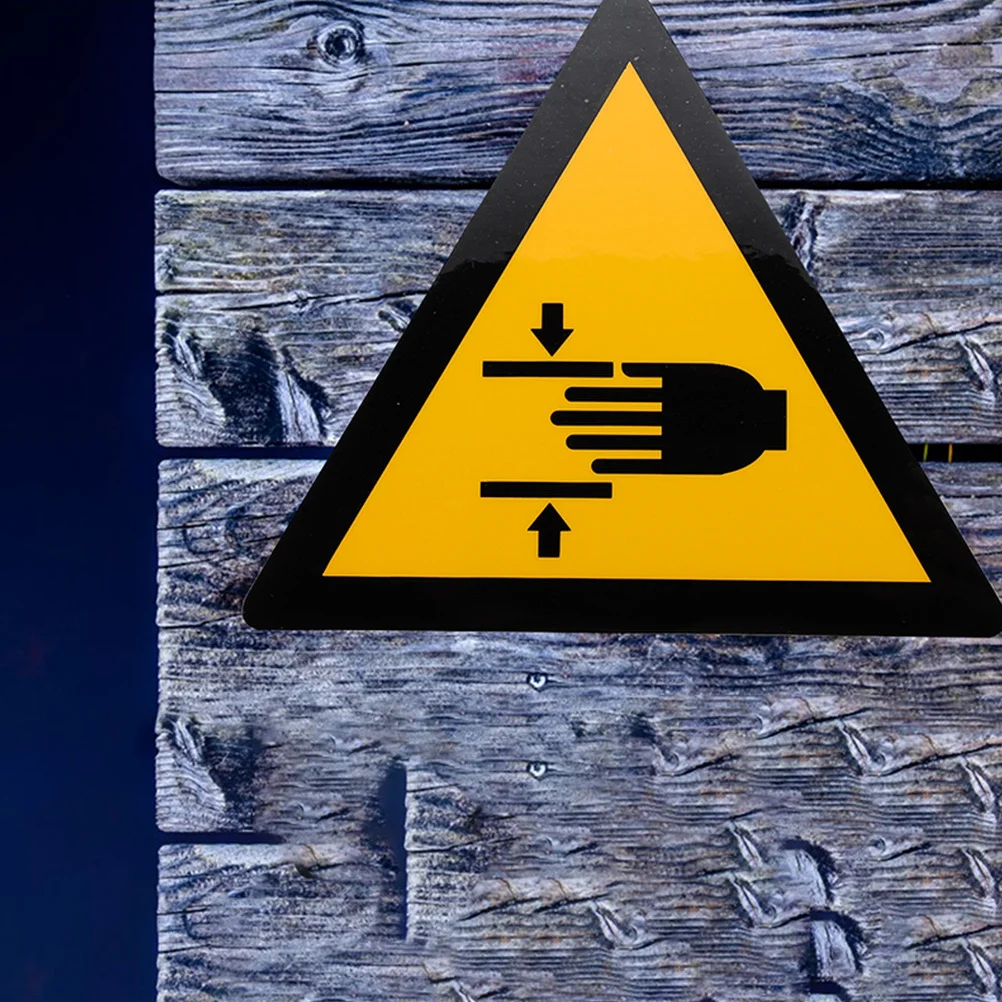 2Pcs Hand Safety Decal Durable PP Synthetic Paper Material Excellent Adhesion Convenient Apply Good Warning Effect Warehouse