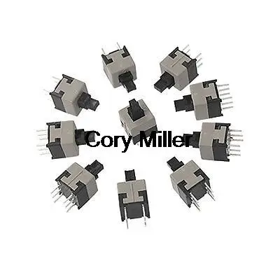 10pcs Black Button 8.5 x 8.5mm Non-Lock Momentary Push Button Tactile Tact Key Switch 6 Pin