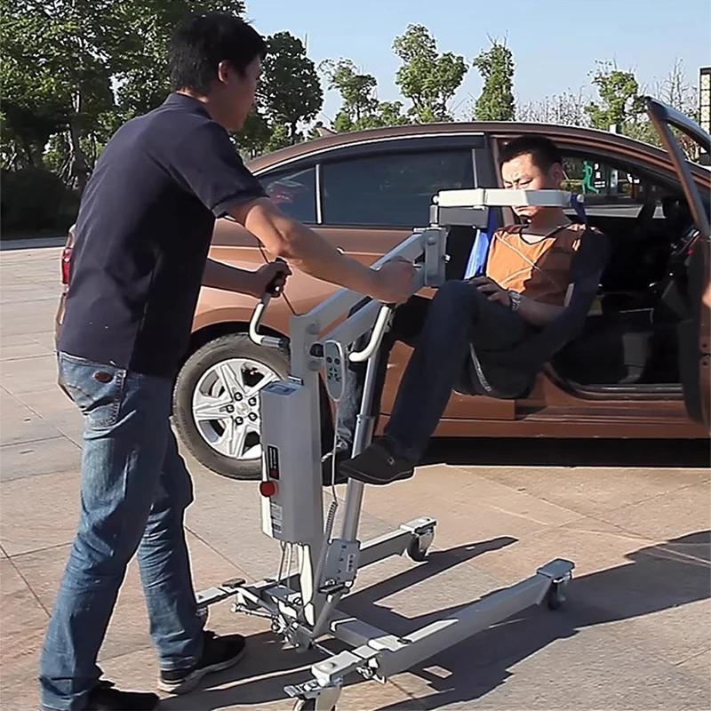 Electric vehicle-mounted lift, care and transfer machine for disabled elderly patients with paralysis