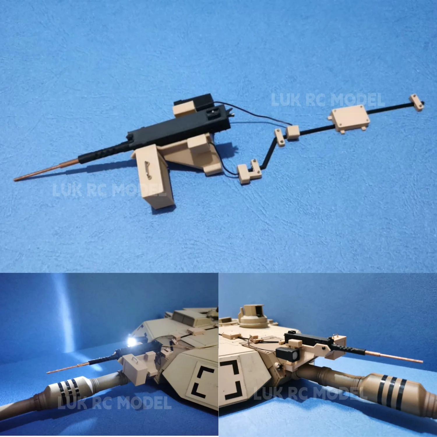 Front Machine Gun With Light For US Army 1/16 M1A2 Tank Model HL TAMIYA Tank Accessories Accessories Modified DIY Parts