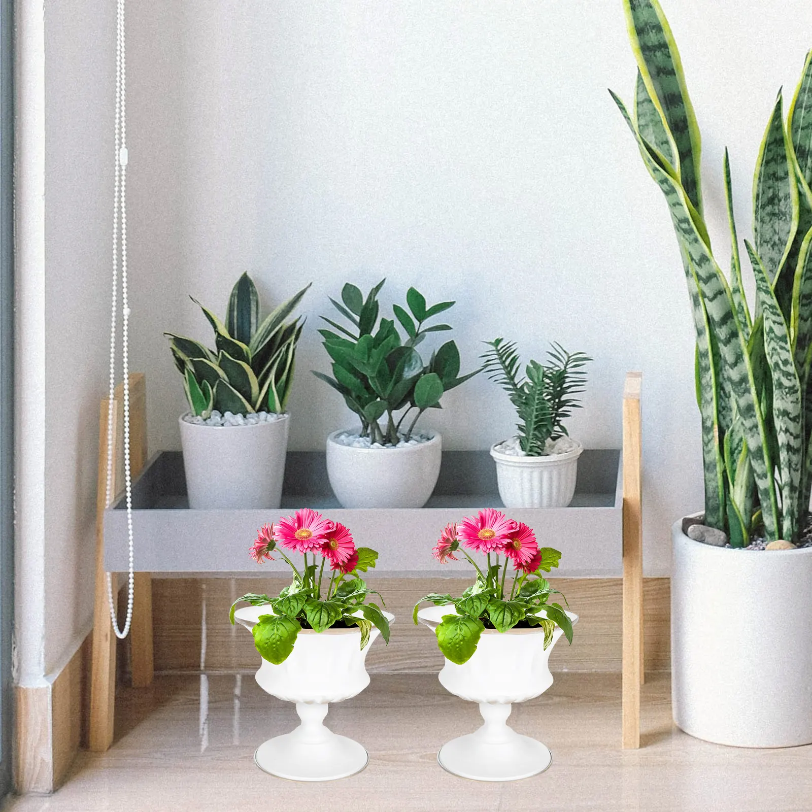 

Wrought Iron Flower Vase Home Decor White Gold Metal Planter Desktop Adornment Creative Shape Non Slip Easy Care Quality