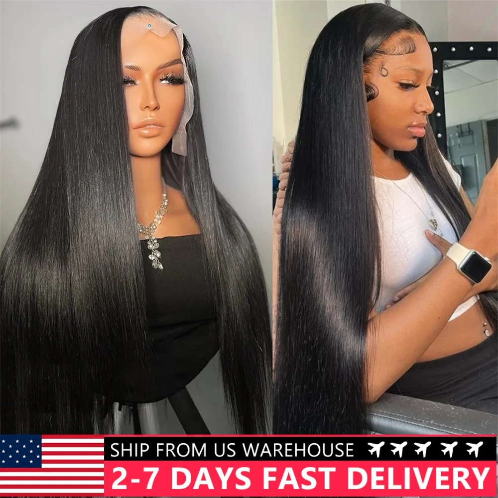 Brazilian Bone Straight 13x4 Transparent Lace Front Wigs 5x5 Glueless Wig Human Hair Ready To Wear For Black Women Bling Hair