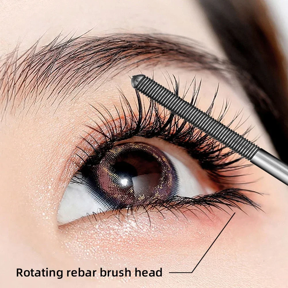 Small Steel Tube Mascara Black Thick Curling Eyelash Extensions Waterproof Long-lasting 4D Eye Lengthening Fast Dry Eyes Makeup