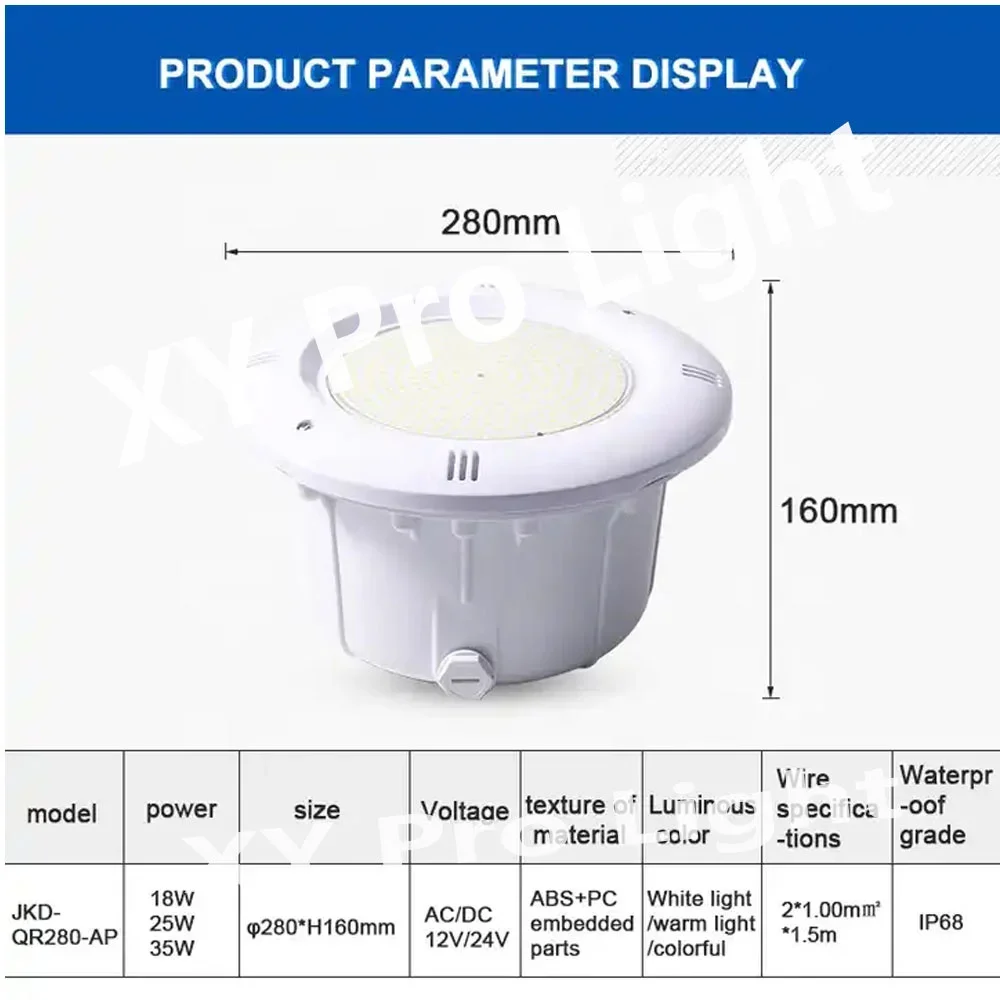 18W 25W RGB Underwater Lights LED Embedded Swimming Pool Lights IP68 Waterproof 12W 35W 45W Colorful Remote Control Spotlights