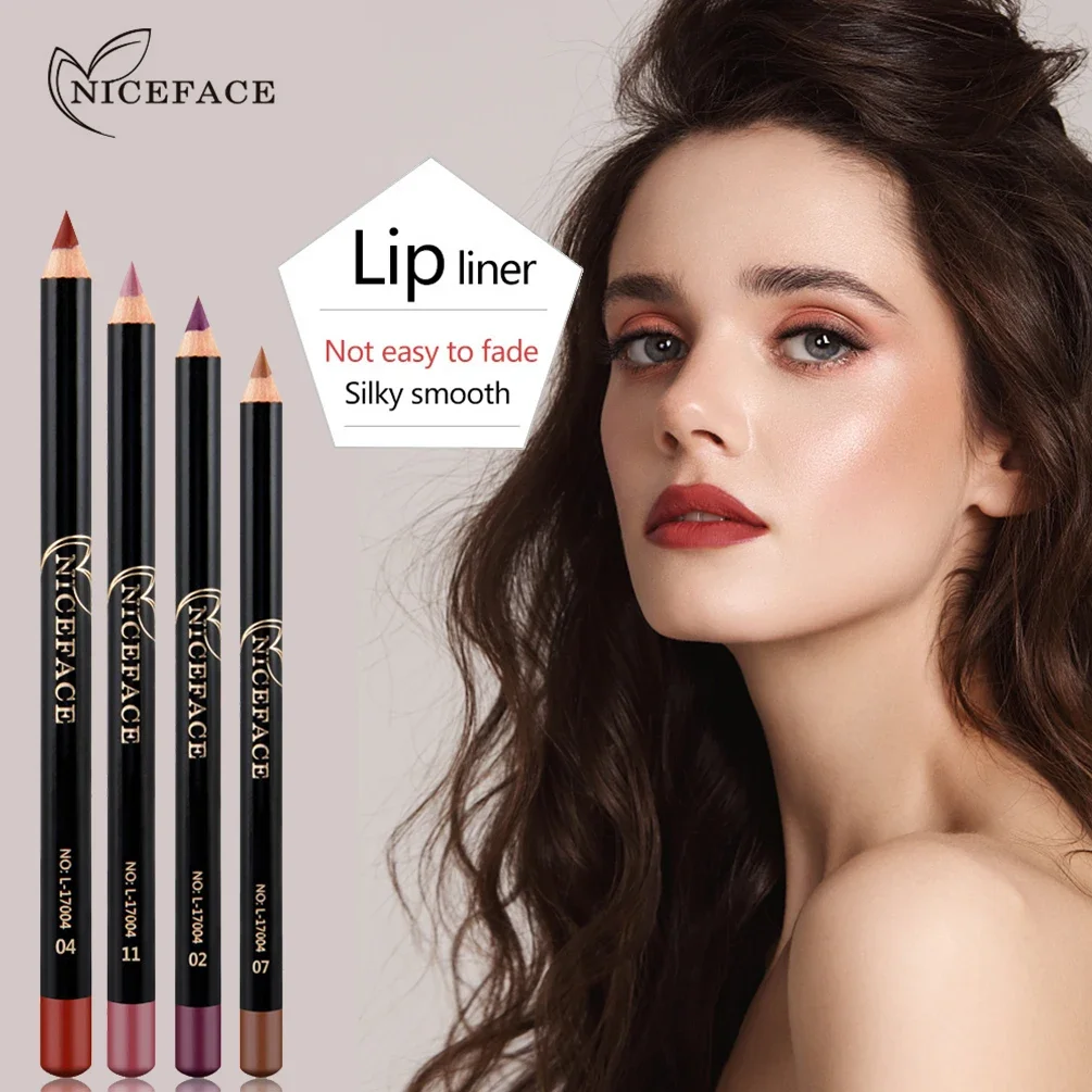 12 สีเครื่องสําอางค์ลิปสติกปากกา Matte Long Lasting Pigments กันน้ํา Lady Charming Lip Liner Contour แต่งหน้าลิปสติกเครื่องมือ