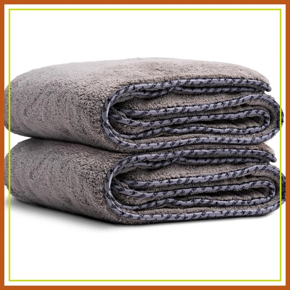

Ultra Plush Microfiber Drying Towel - 36x25 Inch Gray, Super Absorbent for Cars, Trucks, SUVs, Motorcycles, RVs - 2 Pack