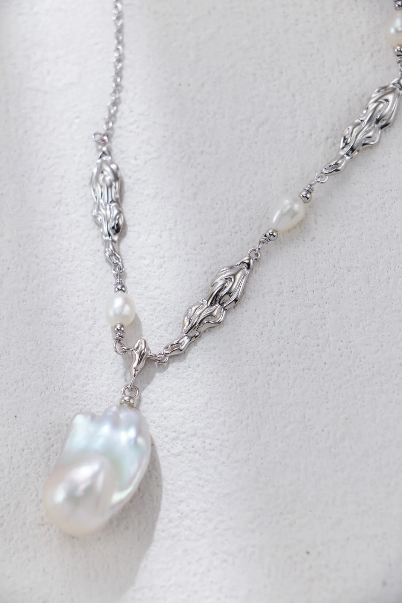 الطبيعية الباروك اللؤلؤ قلادة لؤلؤ المياه العذبة القرط فريد 18K مطلية بالذهب اللؤلؤ والمجوهرات للنساء هدايا عيد الميلاد/عيد الميلاد #4