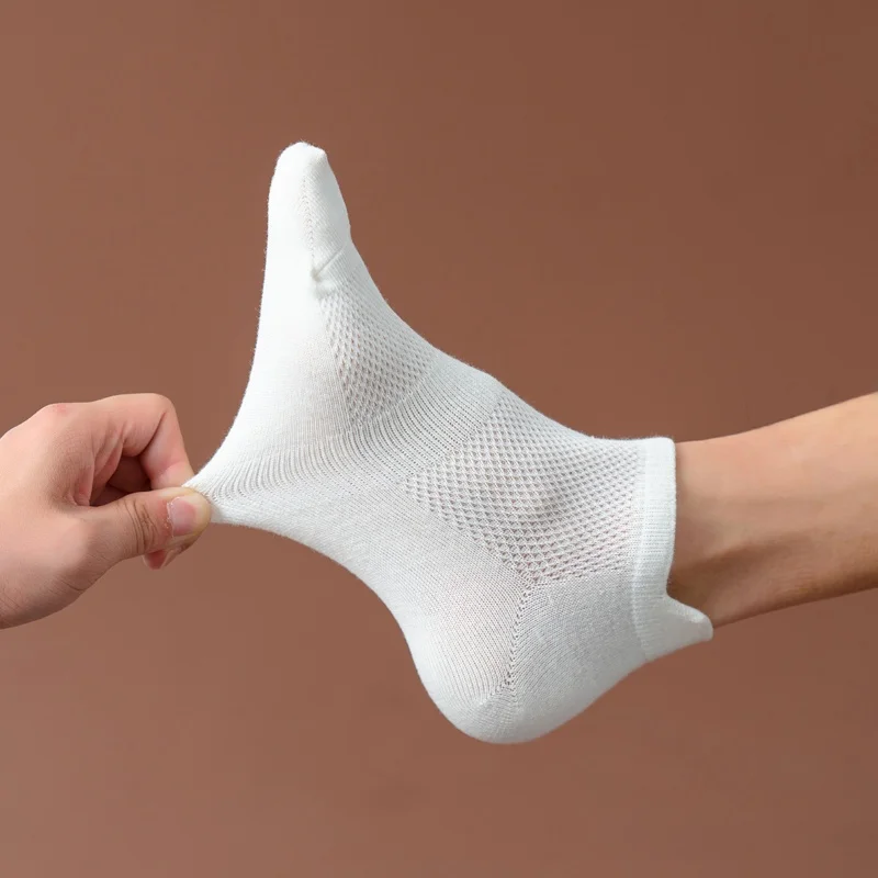 

Men's Summer Cotton Sos Anti-Odor Sweat Absorbent Sport Thin ort Sos Breathable White Boat Sos Me Design Casual Trendy