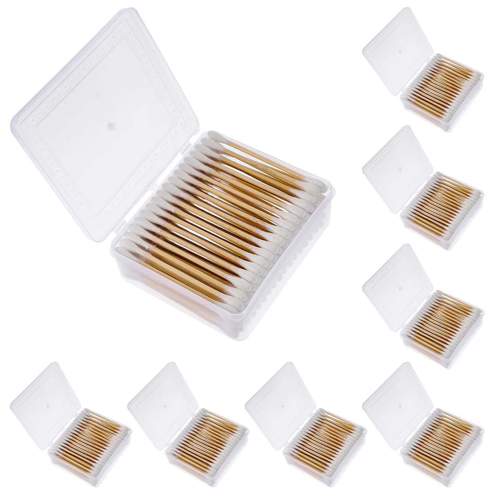 Small Eyelash Cotton Swabs 8 Boxes Disposable Makeup Cleaning Sticks for Professional Use Long Cotton Buds