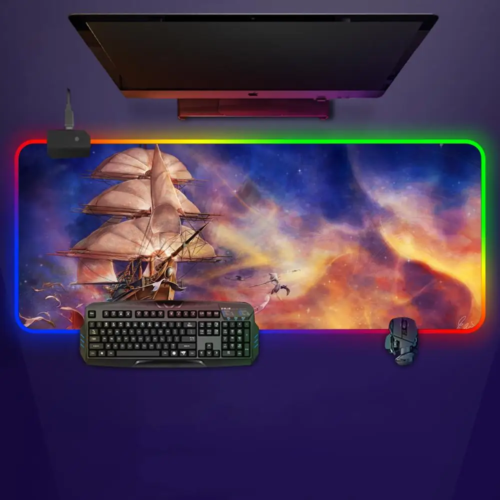 

Treasure Planet Mouse Pad Mousepad Rgb Mouse Pad Gaming Backlight Pc 90x40cm Accessories Gamer Keyboard Backlit Mat Desk Protec