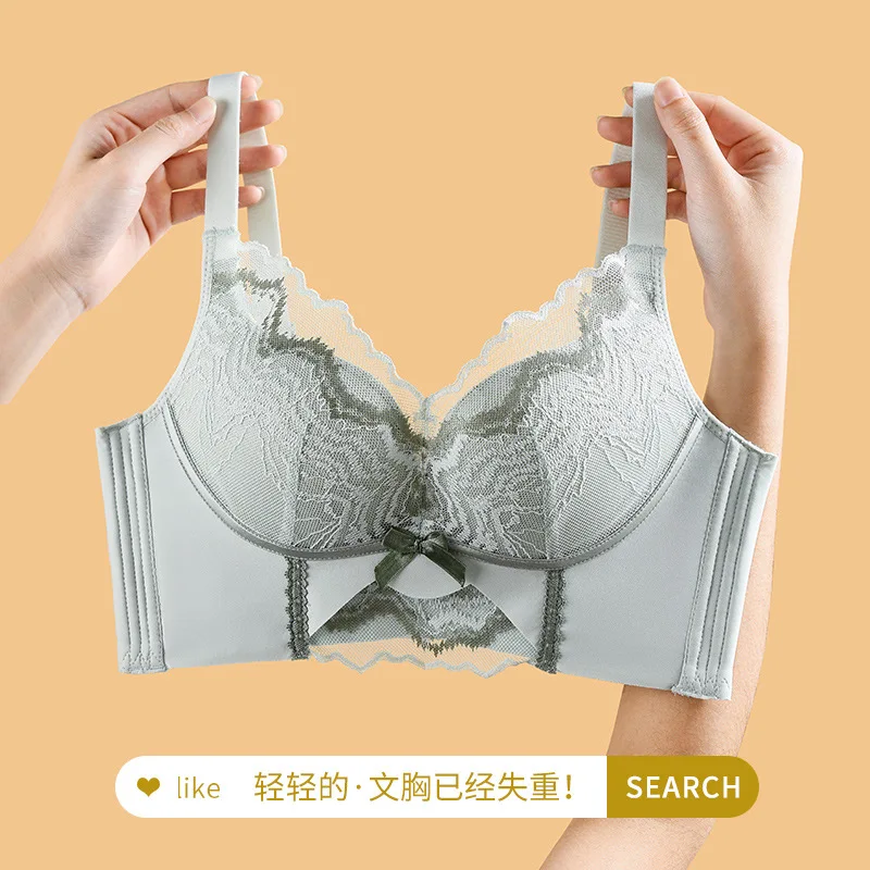 Lingerie For Women Ventilate No Steel Ring Bra Gather Together Anti-Sag Adjustment Type Underwear Girl Lace Chest Wrap Soft Bra