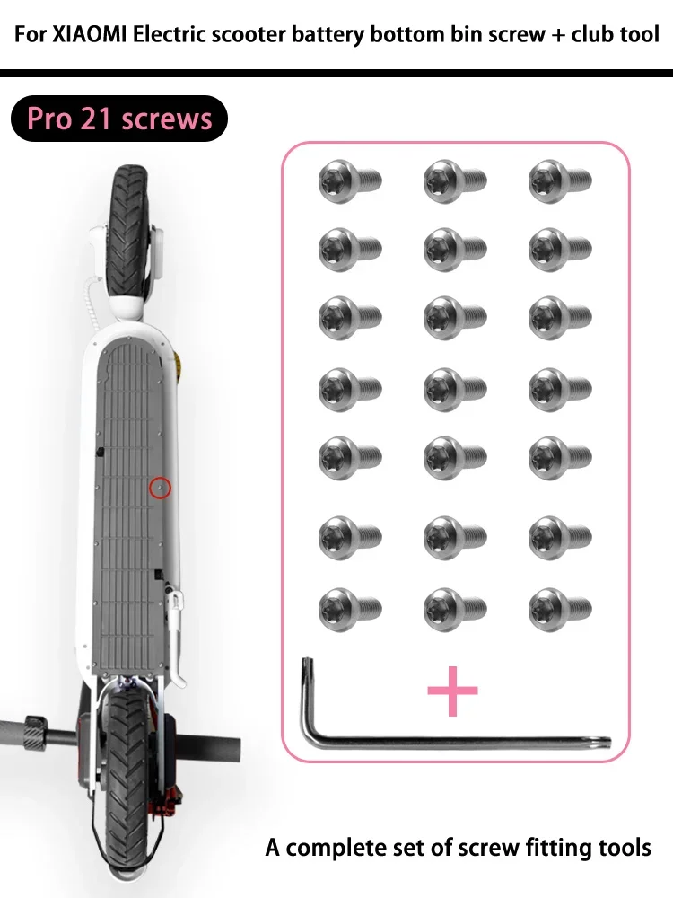 21PCS Stainless Steel Bottom Battery Cover Screws for Xiaomi Mijia M365 and Pro Electric Scooter Repaired Parts