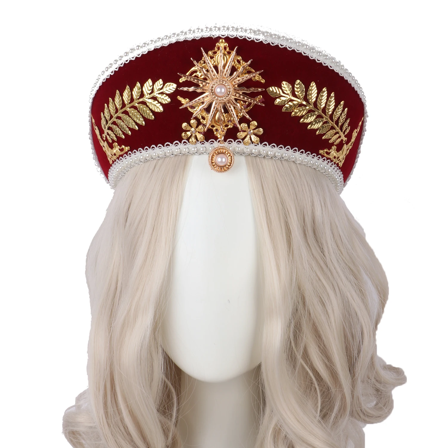 Lolita Baroco Crown Hair Accessories Court Style Retro Tradescantia Sillamontana Crown Headpiece Halloween Christmas Headwear