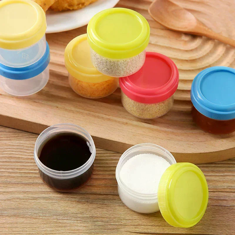4Pcs 35ml Salad Dressing Containers To Go Plastic Twist Top Sauce Condiment Container With Lid Lunch Box Accessories