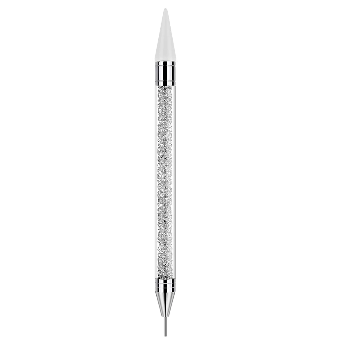 Doppelseitiges Nagelrhinestone-Pick-Tool-Set, Wachspunktierstifte, gebogene Pinzette, Rhinestone-Aufbewahrungsschale, DIY-Nagelkunst-Edelstein-Aufnahmewerkzeug