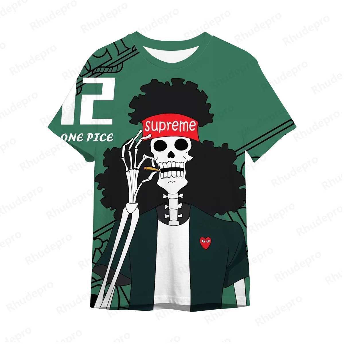 T-Shirts Y2k Clothes Harajuku Style Men's One Piece Clothing 2024 Monkey D Luffy Anime Hip Hop Gift Short Sleeve Trend New Tops