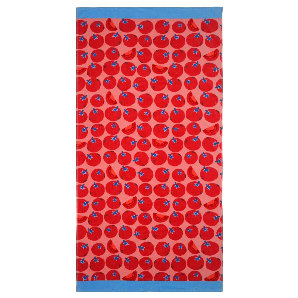 Cotton Blend Beach Towel Large Size 72 x 36 Inches Extra Large Quick Dry Towel for Bath Pool Yoga Gym Travel Tomato Red