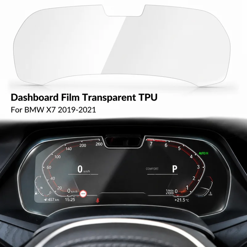 For BMW X7 2019-2021 Dashboard Film Transparent TPU Speedometer Protective Film Interior Modification Car Accessory
