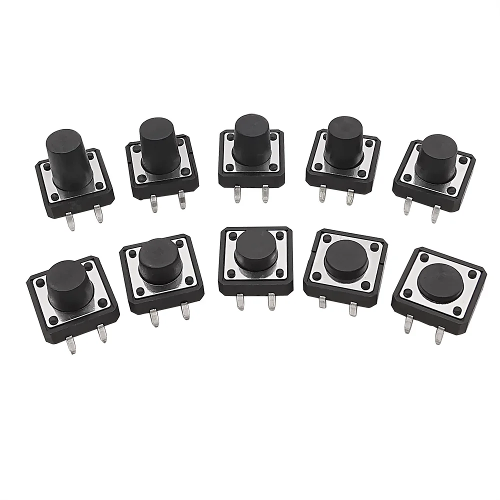 20Pcs/lot 12x12mm Panel PCB Momentary Tactile Tact Push Button Switch 4Pin DIP 12x12mmx4.3mm/4.5/5/6/6.5/7/8/9/9.5/10/11/12mm