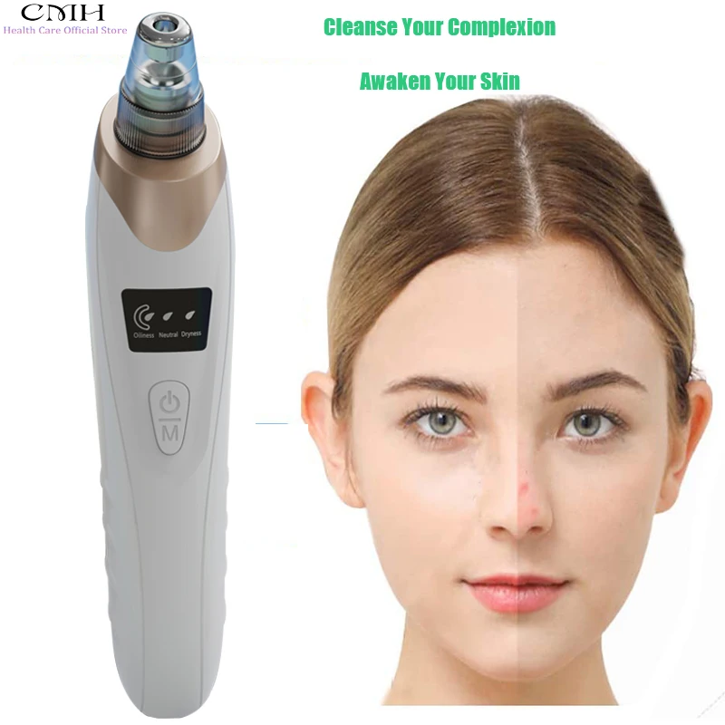 CMH 黒ずみ除去真空毛穴クリーナー マルチ吸引ヘッド 調整可能な吸引 USB 充電式ディープクレンジングスキンツール ギフト