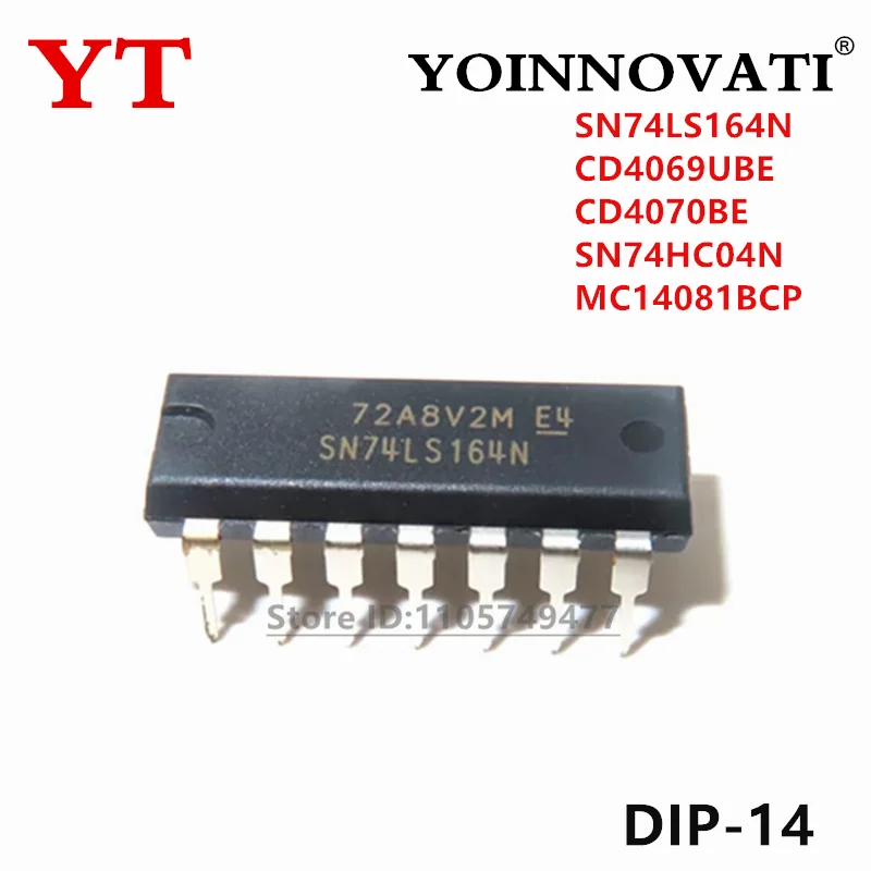 10Pcs New Original In-line MC14081BCP CD4081 SN74HC04N SN74LS164N CD4069UBE CD4070BE