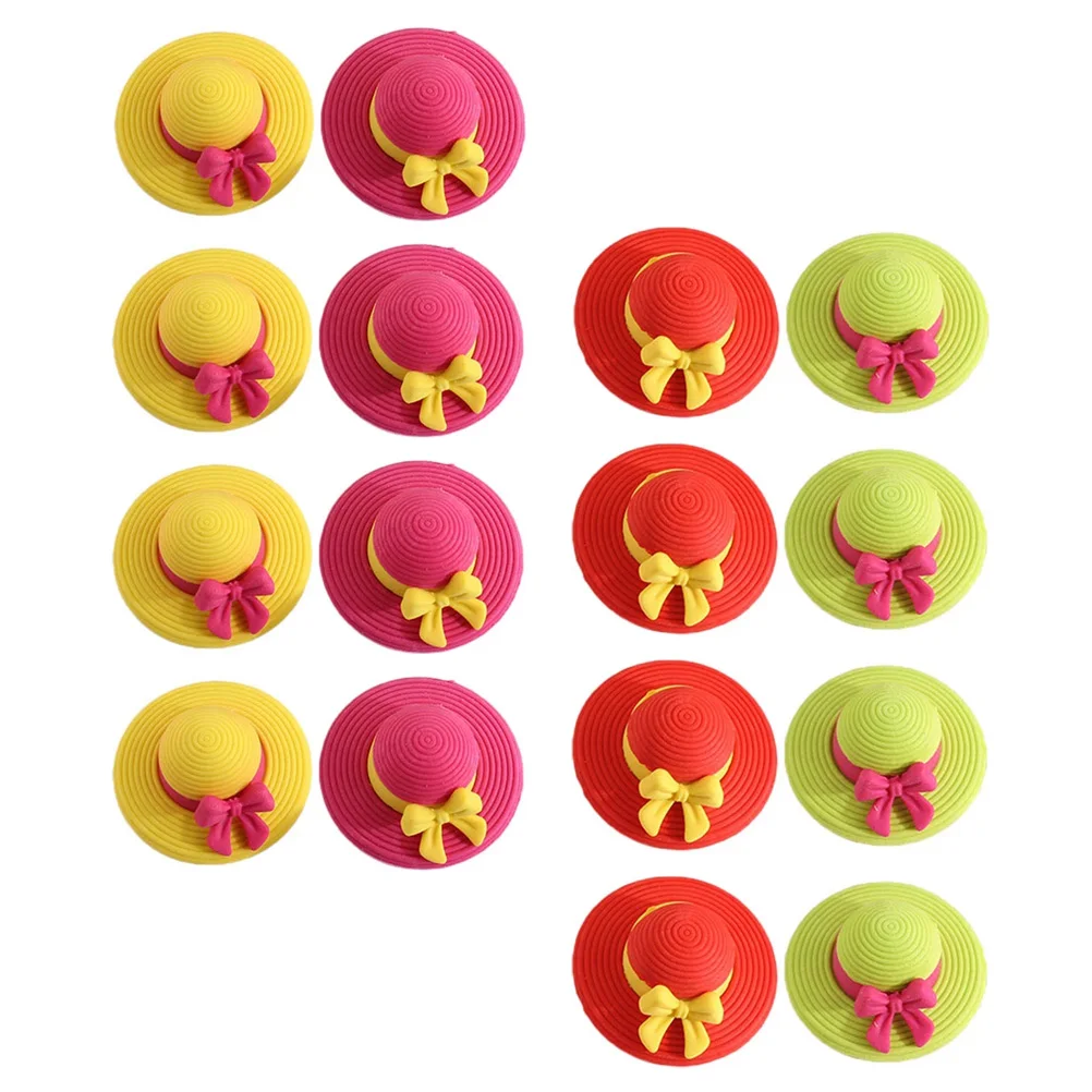 

16pcs Hat Erasers Mini Tpr Kids Clean Kids Painting Erasers Rubbers Funny Students Stationery School Supplies Gift