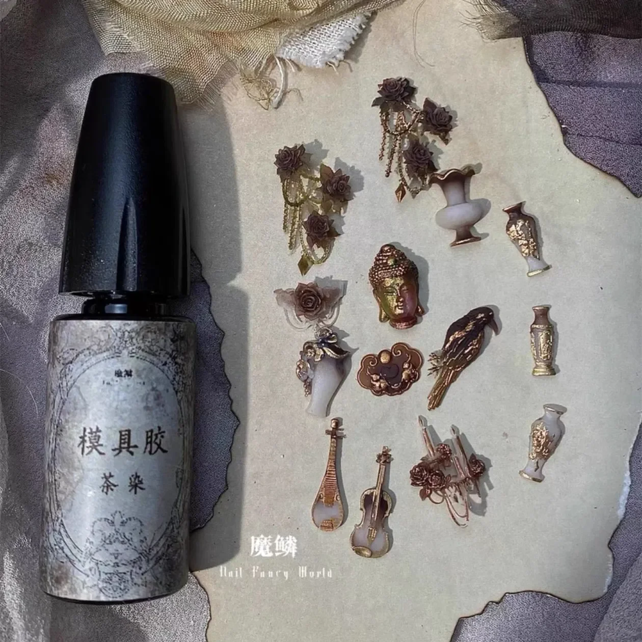 1Pc Geschnitzte Gel für Nagel Form UV Gel Kristall Kleber Transluzenten 3D Acryl Form Werkzeug Set Pro Nagel saloon DIY Silikon Nail art Gule