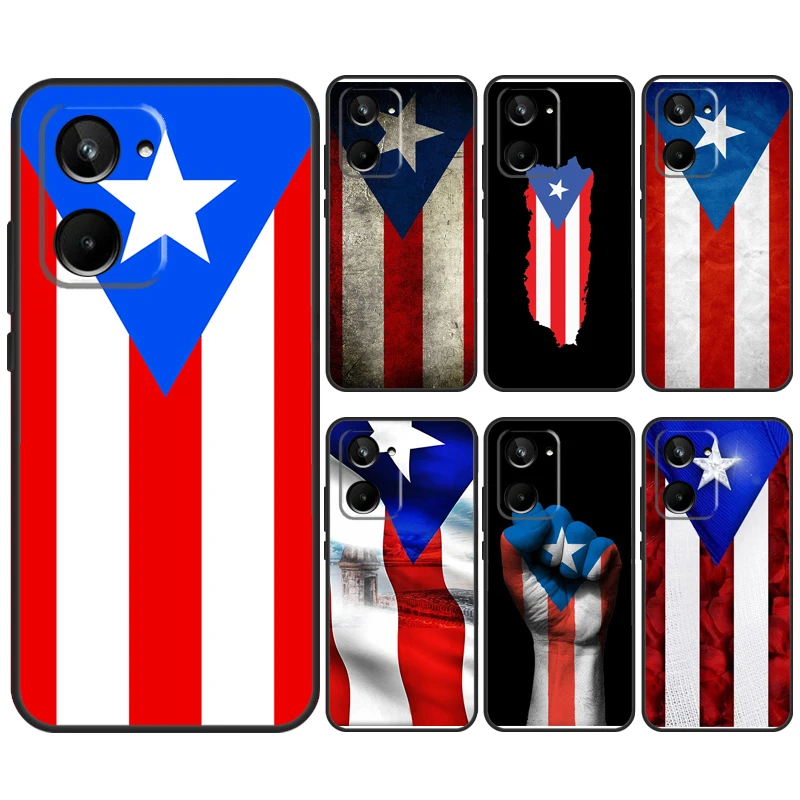 Puerto Rico Flag Case For Realme C53 C55 C33 C30 C35 C67 C21Y C25 C51 C15 9 10 12 11 Pro Plus GT Neo 5 Cover