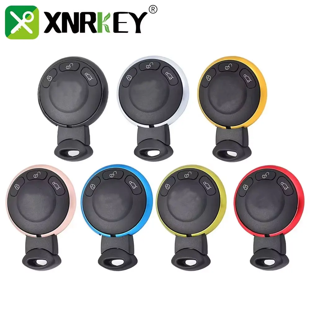 

XNRKEY For BMW 3 Button Colorful Metal Ring Smart Remote Car Key Shell Mini Cooper Cabrio R56 R57 R58 R60 R61 Car Key Case Cove