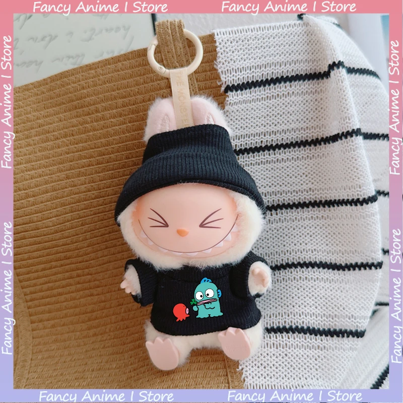귀여운 만화 HANGYODON 패션 의상 15-17cm 라부부 미니 플러시 인형용 스포츠 스웨터 인형 액세서리 선물