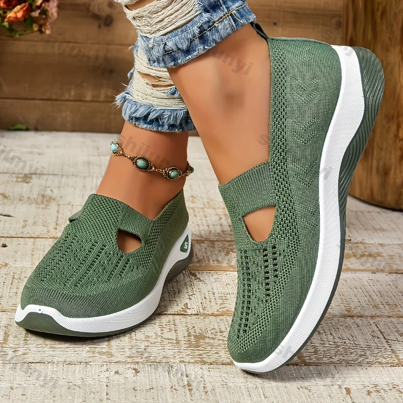 Spring Breathable Mesh Flats Shoes for Women Comfortable Slip on Casual Shoes Woman Lightweight Soft Bottom Loafers Plus Size 43 image 5