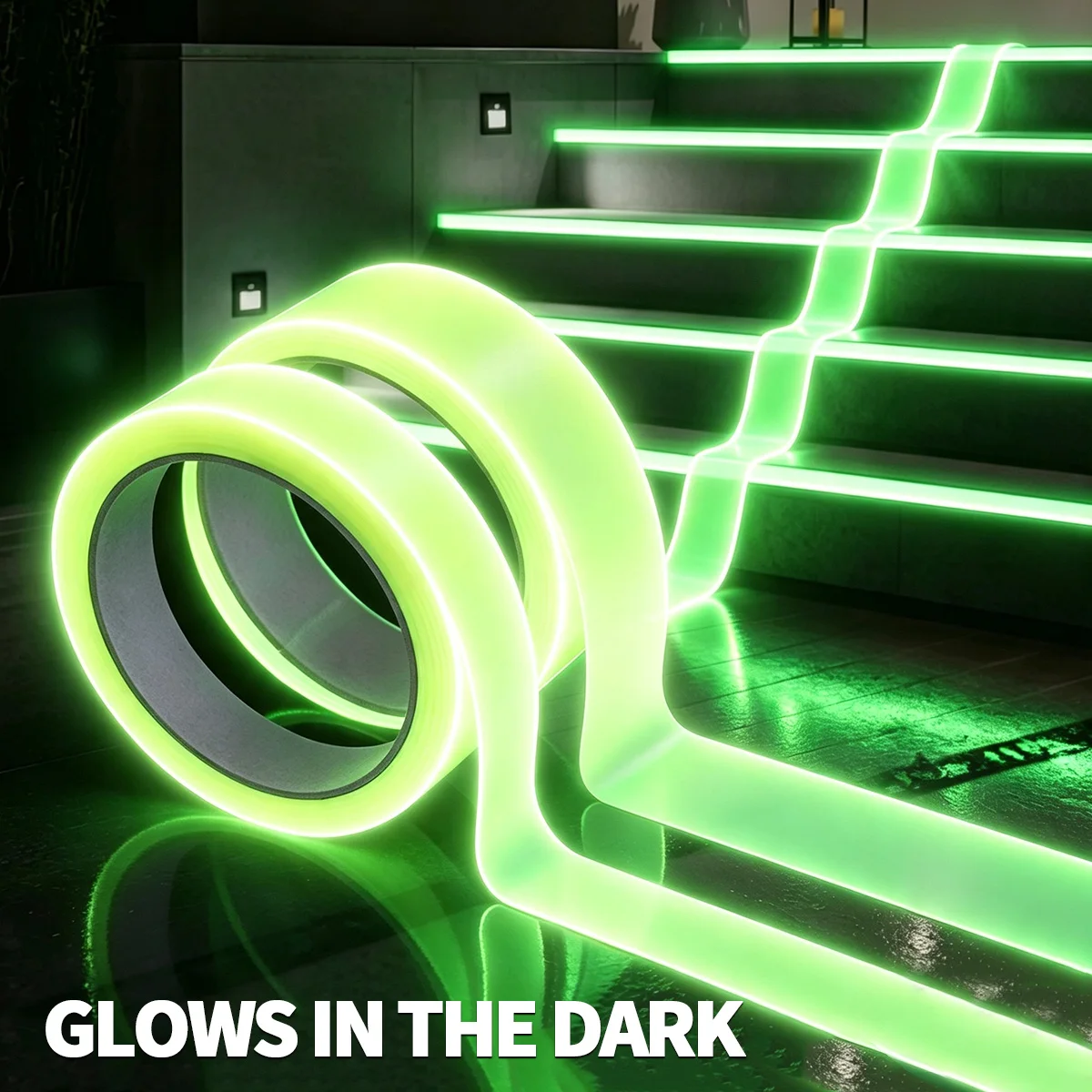 Green Luminous Tape for Stair Exit Warning Fluorescent Ground Lighting Stickers for Home And Business Use