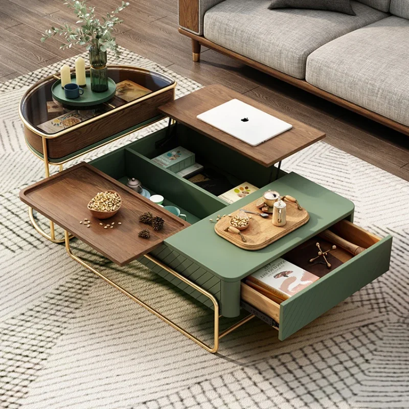 

Light luxury lift coffee table TV cabinet combination small apartment living room multi-functional coffee table household